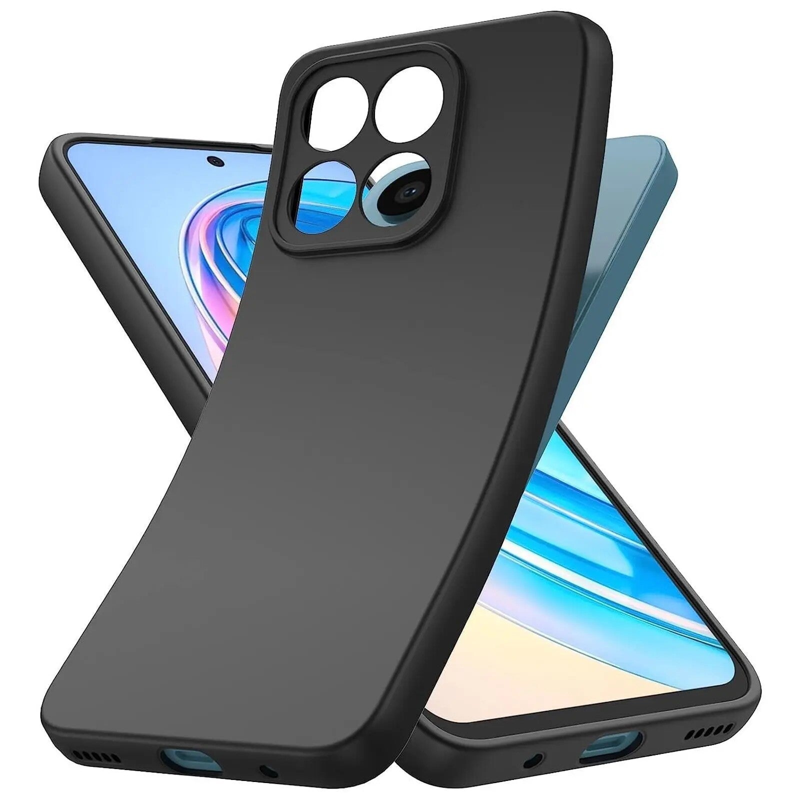 Thin Matte Case For Honor X8A TPU Silicone Shockproof Black Back Cover - UK