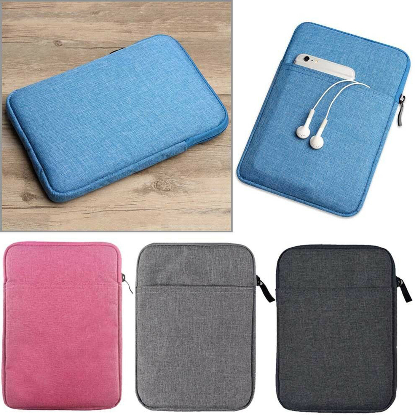 For Amazon Kindle Paperwhite (10th Gen) 6" Soft Zipper Sleeve Bag Pouch Cover