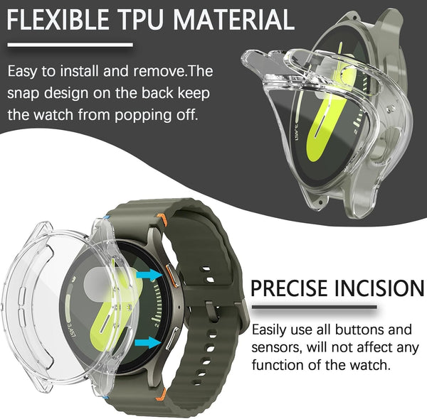 Case for Samsung Galaxy 7 40 44mm Soft TPU Clear Silicon Screen Protector Cover