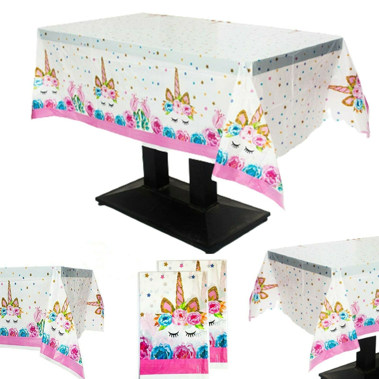 Unicorn Table Cloth Birthday Party Decoration Disposable For Girls Plastic Cover