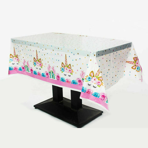 Unicorn Table Cloth Birthday Party Decoration Disposable For Girls Plastic Cover