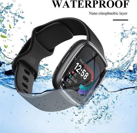 9D Screen Protector For Fitbit Versa 3 4 Senses 2 Watch Film Tempered Glass