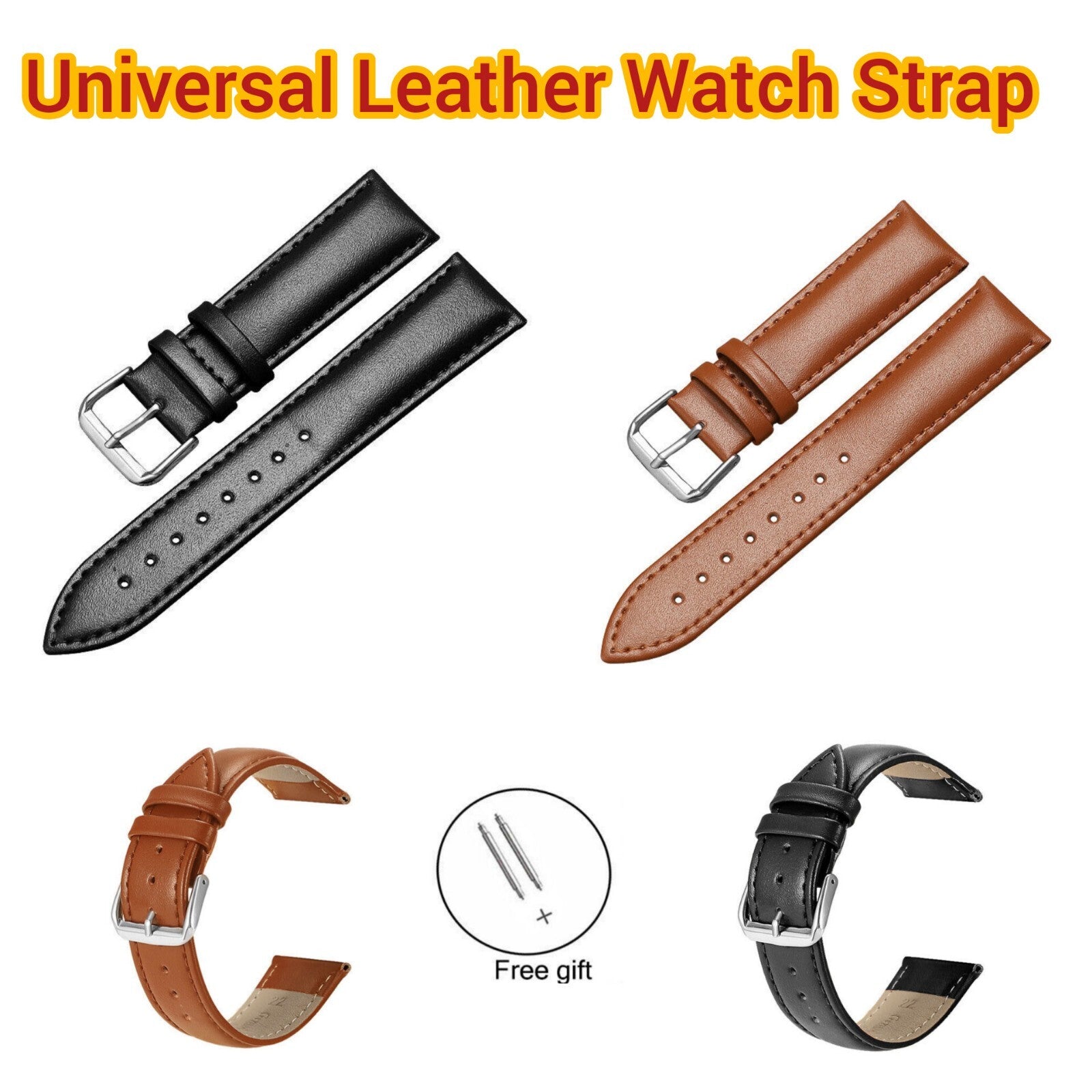Universal Genuine Leather Watch Band Watch Strap 12 14 16 18 20 22 24mm