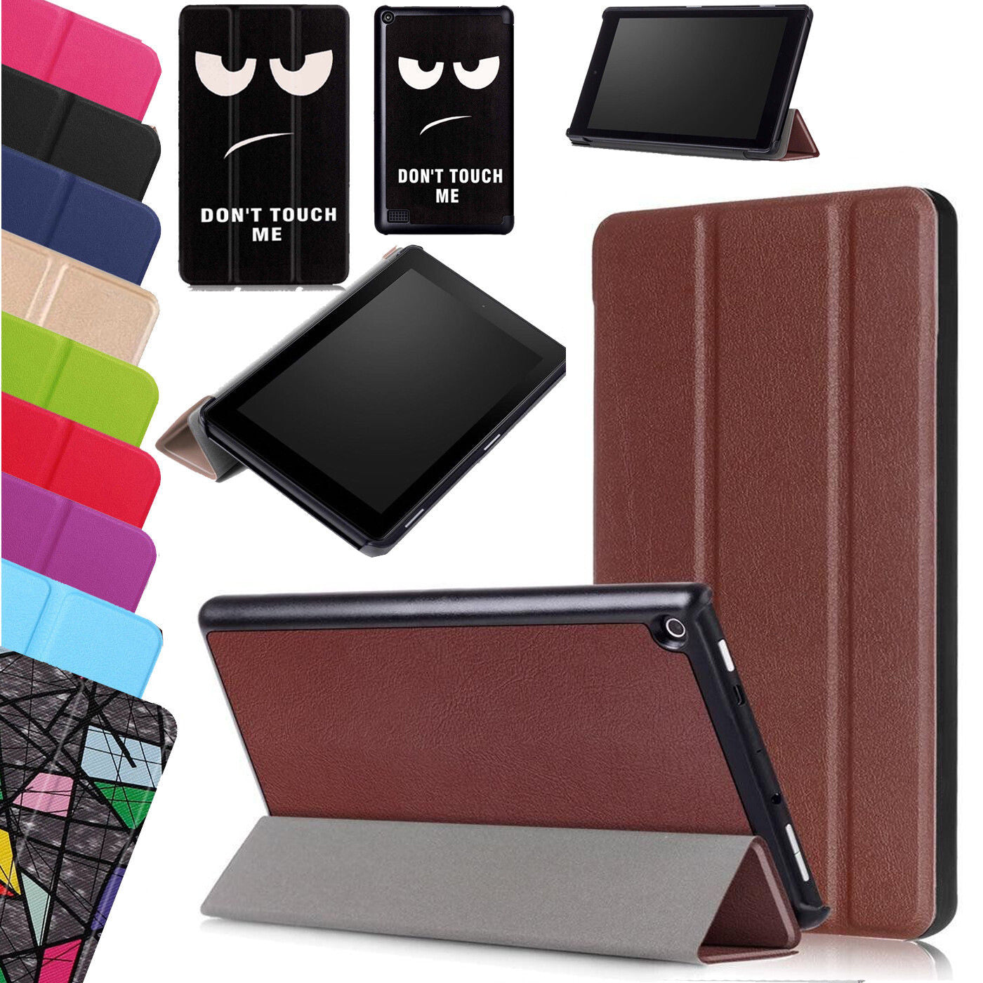 Smart Stand Shockproof PU Leather Case Cover For Amazon Fire 7 (2019 9th Gen) UK
