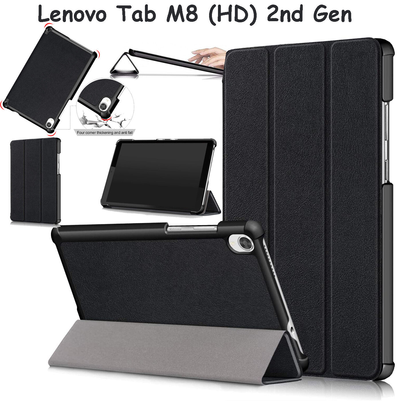 For Lenovo Tab M8 (HD) 2nd Gen 2019 Leather Thin Smart Stand Case Cover Tablet