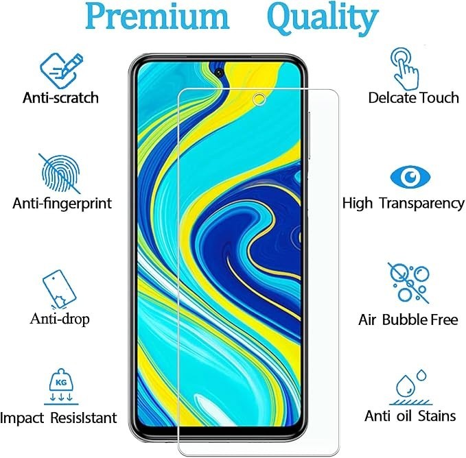 2X Gorilla Tempered Glass For Xredmi Note 9 4G Screen Protector-UK