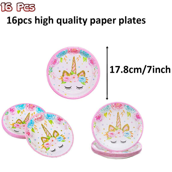 Unicorn Birthday Party Supplies Girls Children Tableware Decorations Balloons UK