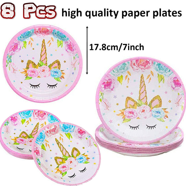 Unicorn Birthday Party Supplies Girls Children Tableware Decorations Balloons UK