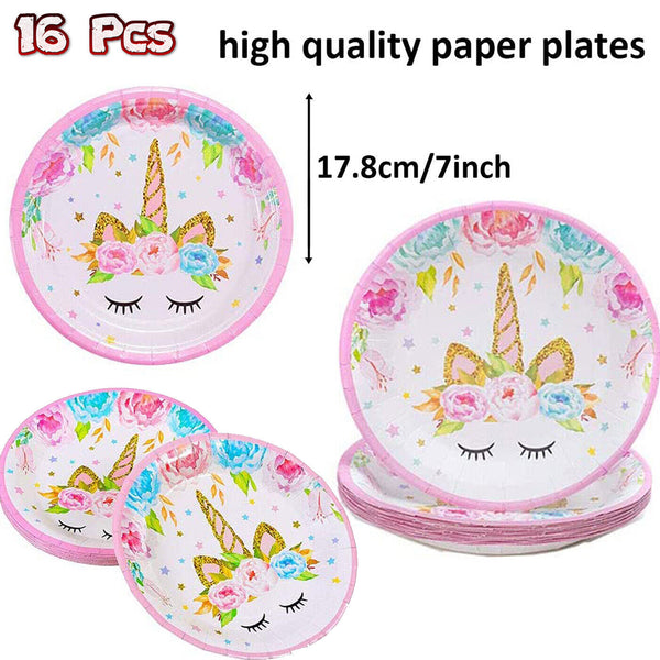 Unicorn Birthday Party Supplies Girls Children Tableware Decorations Balloons UK