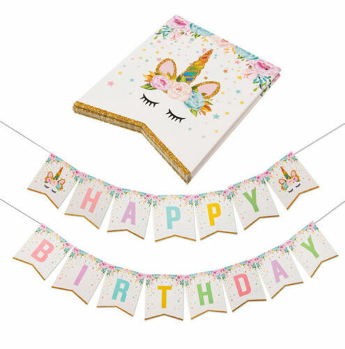Unicorn Birthday Party Supplies Girls Children Tableware Decorations Balloons UK