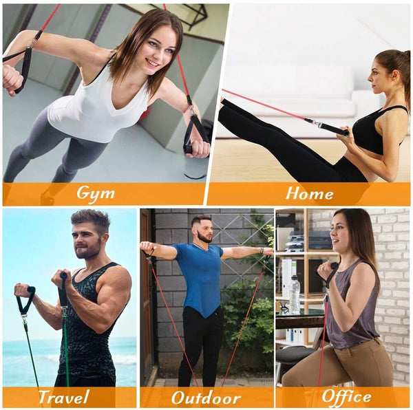10x Resistance Bands (11 PCS) For Gym Workout Fitness Clearance JOBLOT Wholesale