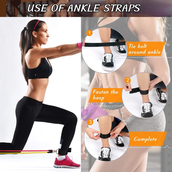 10x Resistance Bands (11 PCS) For Gym Workout Fitness Clearance JOBLOT Wholesale
