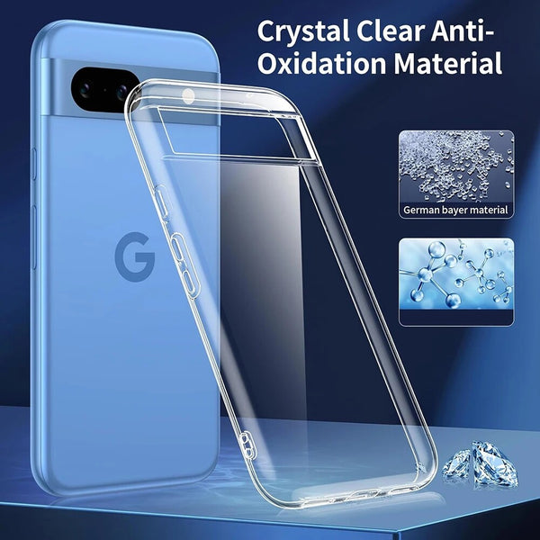 Clear Case For Google Pixel 8 8A Pro Shockproof Soft TPU Silicone Slim Cover