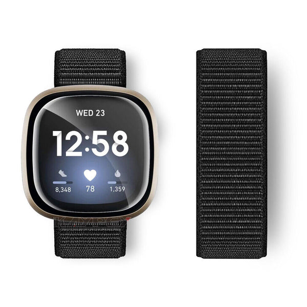 Replacvement Sports Nylon Loop For Fitbit Versa 4 Woven Watch Band Strap