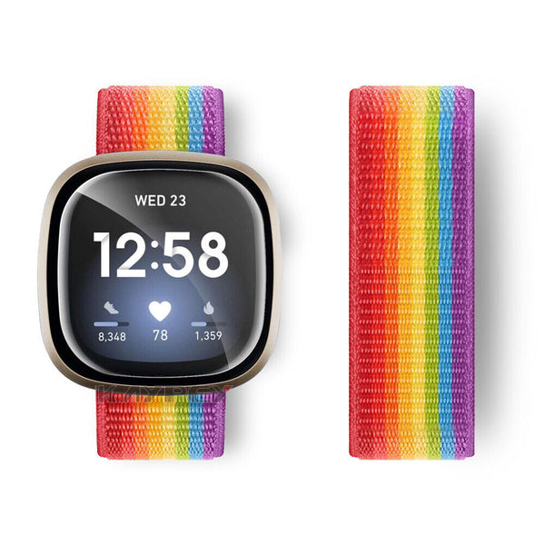 Replacvement Sports Nylon Loop For Fitbit Versa 4 Woven Watch Band Strap