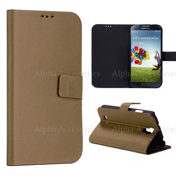 Case For Samsung i9500 Galaxy S4 IV Brushed Leather Stand Magnetic Closure Cover