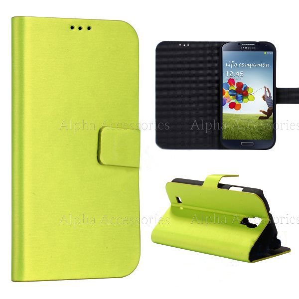 Case For Samsung i9500 Galaxy S4 IV Brushed Leather Stand Magnetic Closure Cover