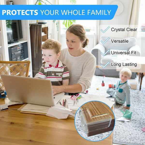 4x Clear Rubber Furniture Corner Edge Table Cushion Guard Protector Kids Safety
