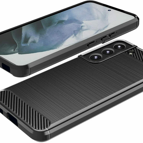 For Galaxy S22 5G S22+ S22 Ultra Carbon Fiber Shockproof Case Gel Silicone Cover