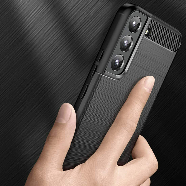 For Galaxy S22 5G S22+ S22 Ultra Carbon Fiber Shockproof Case Gel Silicone Cover