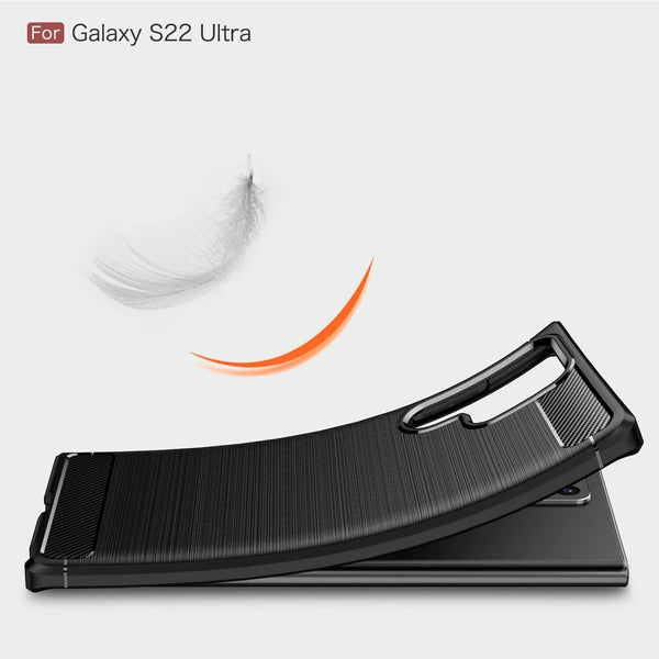 For Galaxy S22 5G S22+ S22 Ultra Carbon Fiber Shockproof Case Gel Silicone Cover