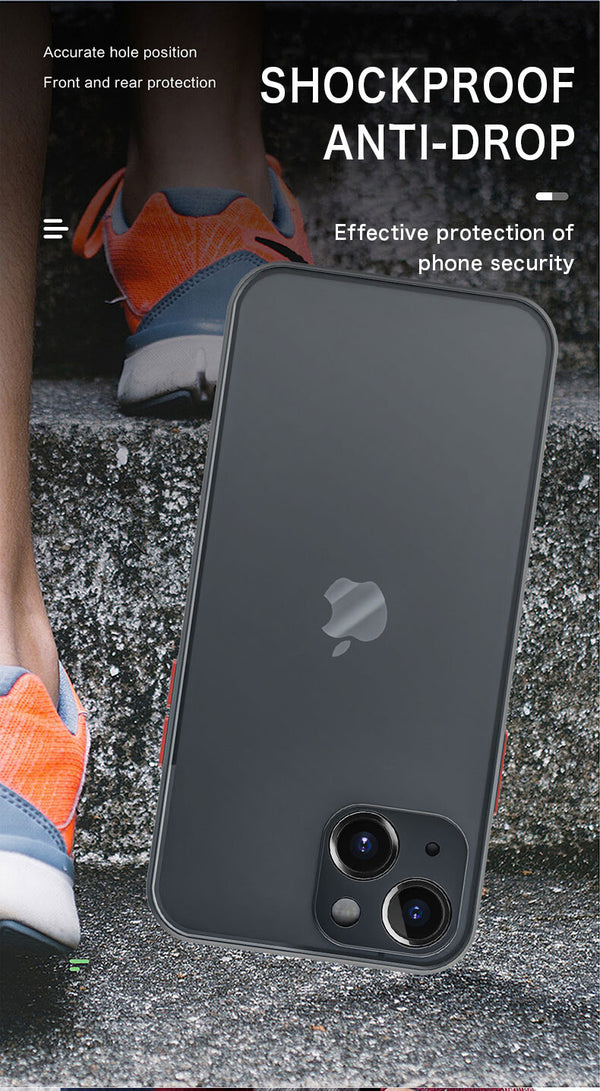 Shockproof Armor Matte Case For iPhone 14, 14 Pro Max Bumper Clear Hard PC Cover