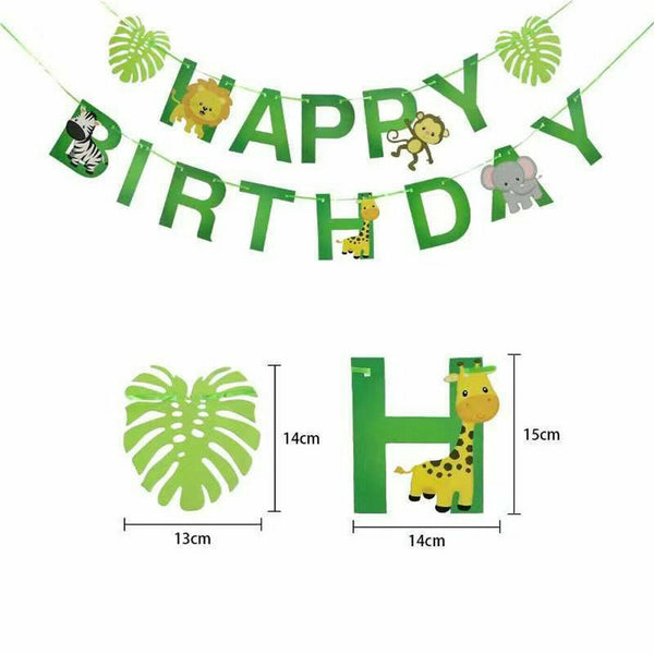 The Jungle Birthday Party Safari Animals 66 PCS Set Tableware Decoration Kit UK