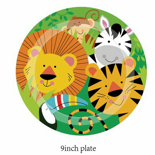 The Jungle Birthday Party Safari Animals 66 PCS Set Tableware Decoration Kit UK