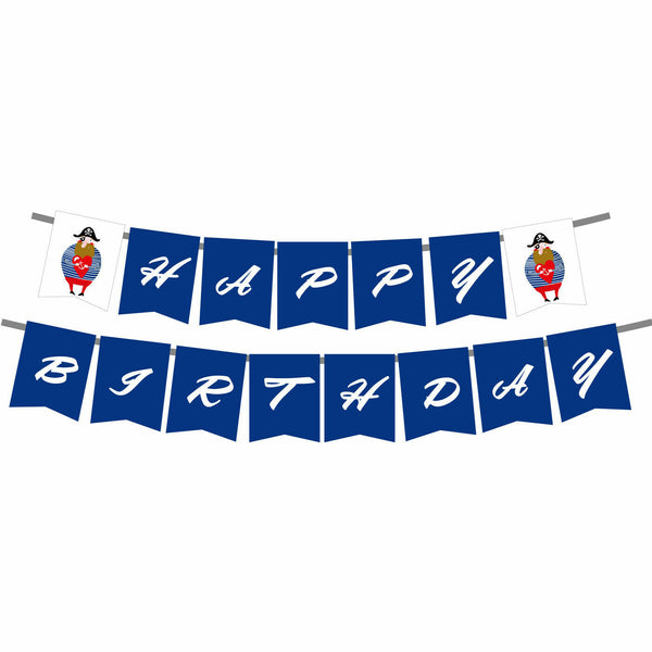 Tableware Party Decorations Set Pirate Theme Birthday Banner Kids 16 Persons -UK