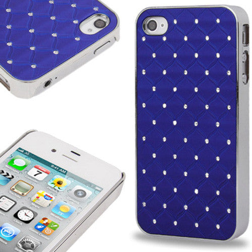 Luxury Bling Diamond Diamante Chrome Design Case Cover For Apple iPhone 4 4S UK