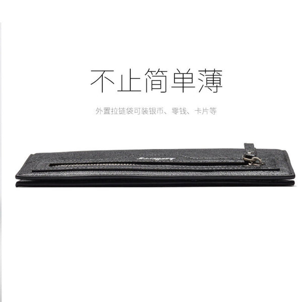 Men Baellerry Leather Long Wallet Clutch Organizer Purse Checkbook Card Holder
