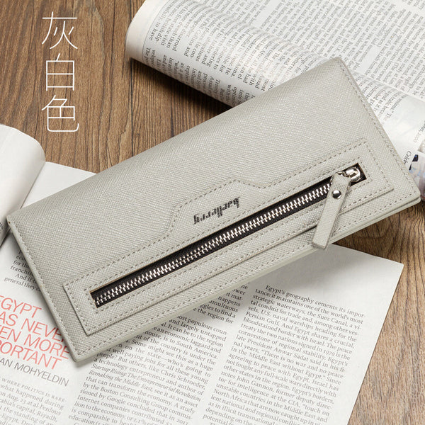Men Baellerry Leather Long Wallet Clutch Organizer Purse Checkbook Card Holder