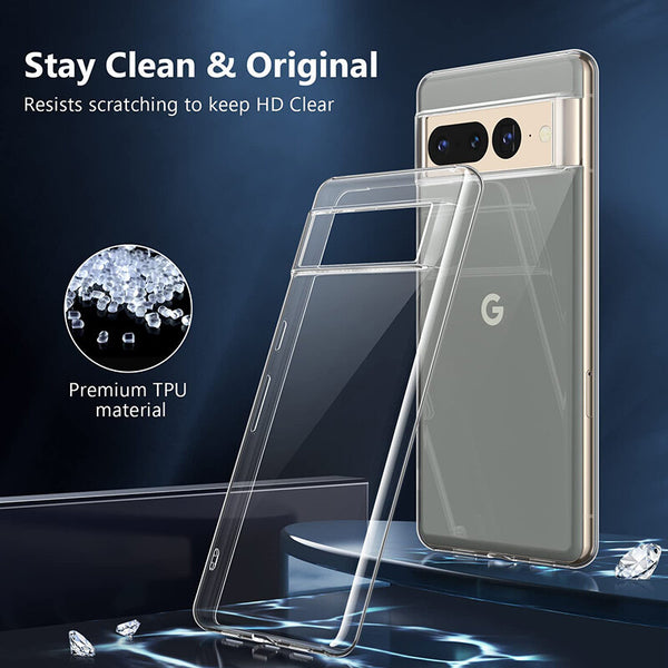 Clear Case For Google Pixel 7A Transparent TPU Soft Silicone Slim Cover-UK