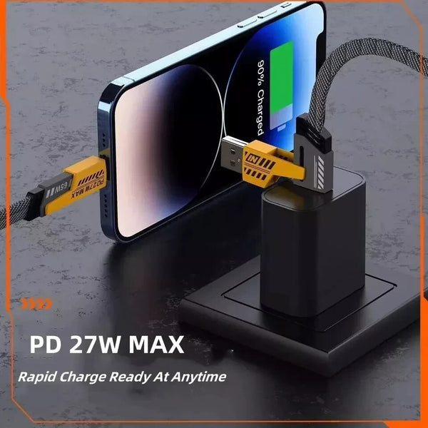 4 in 1 Multi USB PD Charger Charging Cable Cord For iPhone USB C Samsung Android