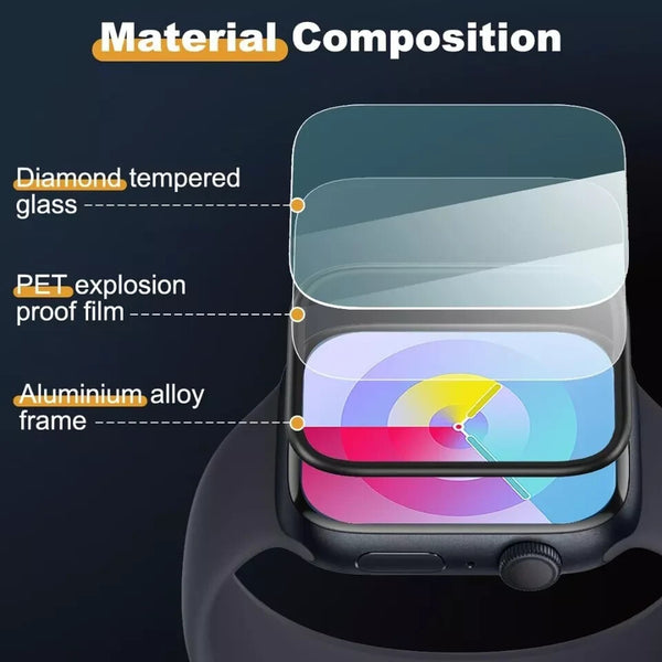 9D Screen Protector For Apple Watch 7 Film Tempered Glass 41mm 45mm