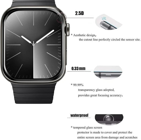 9D Screen Protector For Apple Watch 9 Film Tempered Glass 41mm 45mm
