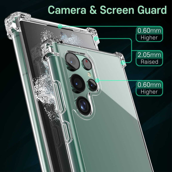 Shockproof Clear Bumper Thick Case For Galaxy S23 / S23+ / S23 Ultra Gel Cover