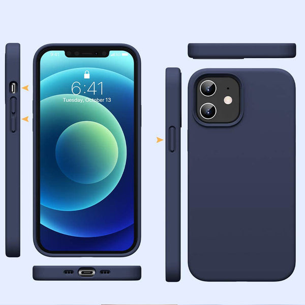 For iPhone 12 Pro Max Case Shockproof Silicone TPU Soft Liquid Matte Back Cover