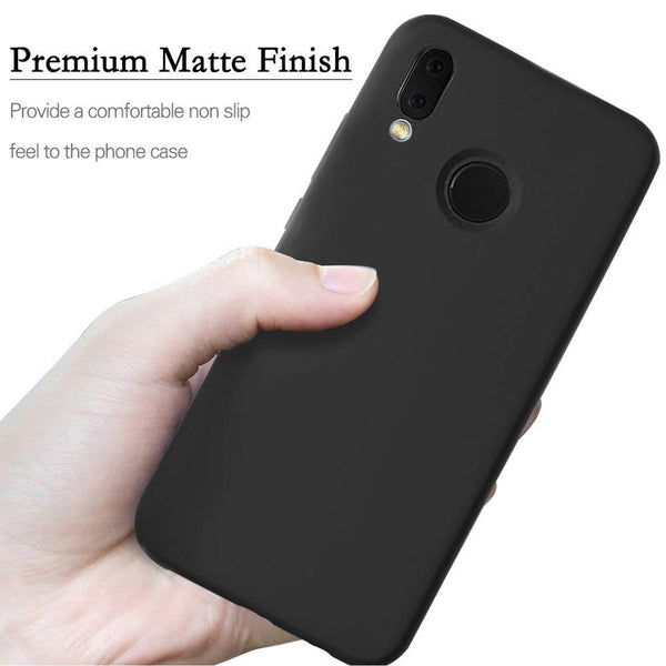 For Huawei P20 Lite Black Ultra Slim Soft Silicone TPU Matte Back Case Cover UK
