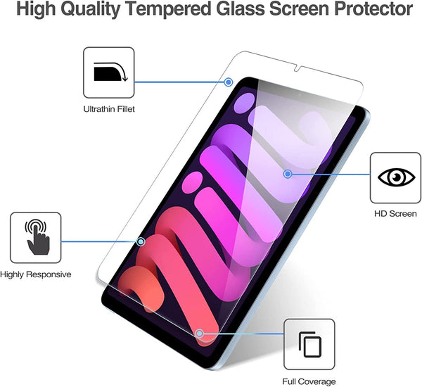 2X Tempered Glass For iPad mini 6th generation Screen Protector Cover