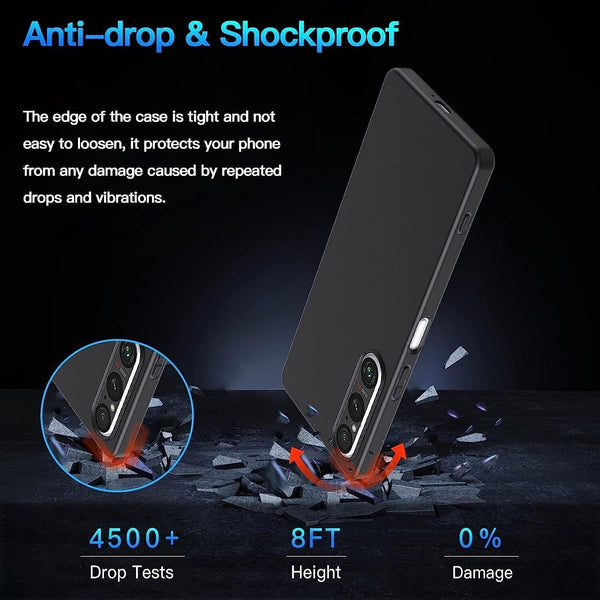 Case For Sony Xperia 1 III IV V Thin Matte TPU Silicone Shockproof Black Cover
