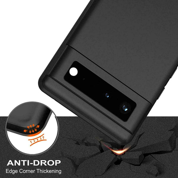 Case For Google Pixel 6 Pro Shockproof Slim Matte Black TPU Thin Soft Cover-UK