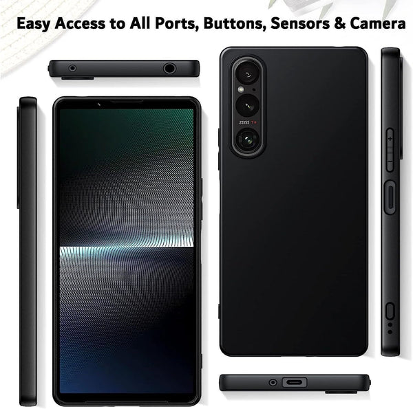 Case For Sony Xperia 1 III IV V Thin Matte TPU Silicone Shockproof Black Cover