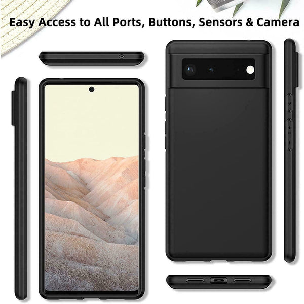 Case For Google Pixel 6 Pro Shockproof Slim Matte Black TPU Thin Soft Cover-UK