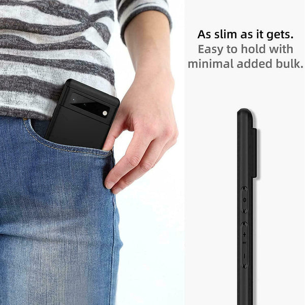 Case For Google Pixel 6 Pro Shockproof Slim Matte Black TPU Thin Soft Cover-UK