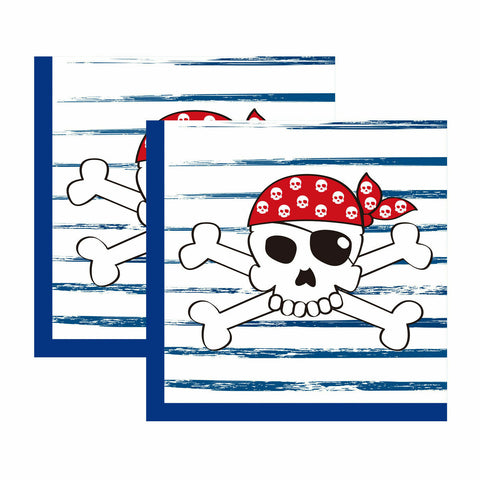 Pirate Theme Happy Birthday Decoration Banner Kids Tableware 16 Person Party Set