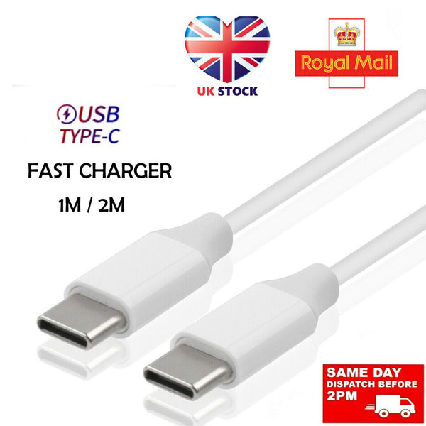 USB C To USB C Fast Charger PD 60W Dual Type C Charging Data Sync Cable 1M , 2M