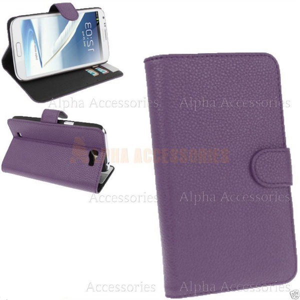 Case For Galaxy Note II N7100 Leather Wallet Folding Stand Card Pocket Cover UK