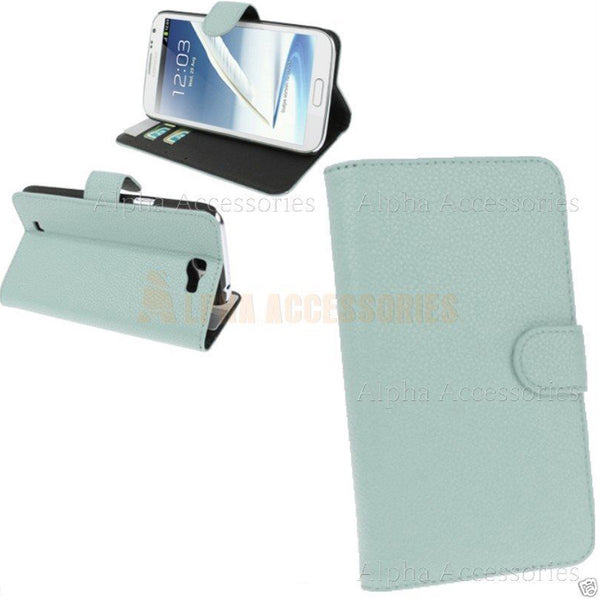 Case For Galaxy Note II N7100 Leather Wallet Folding Stand Card Pocket Cover UK