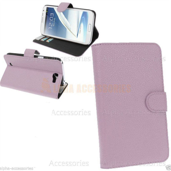 Case For Galaxy Note II N7100 Leather Wallet Folding Stand Card Pocket Cover UK